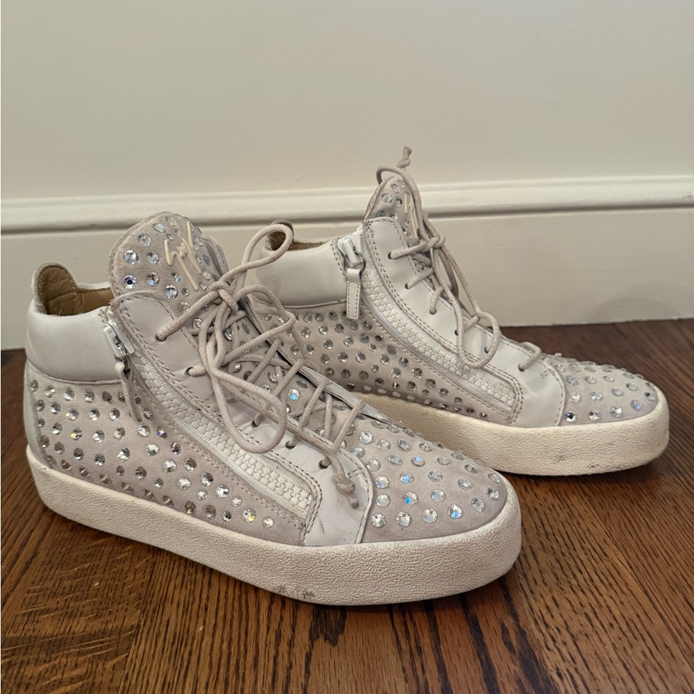 Giuseppe Zanotti Silver Studded Sneakers